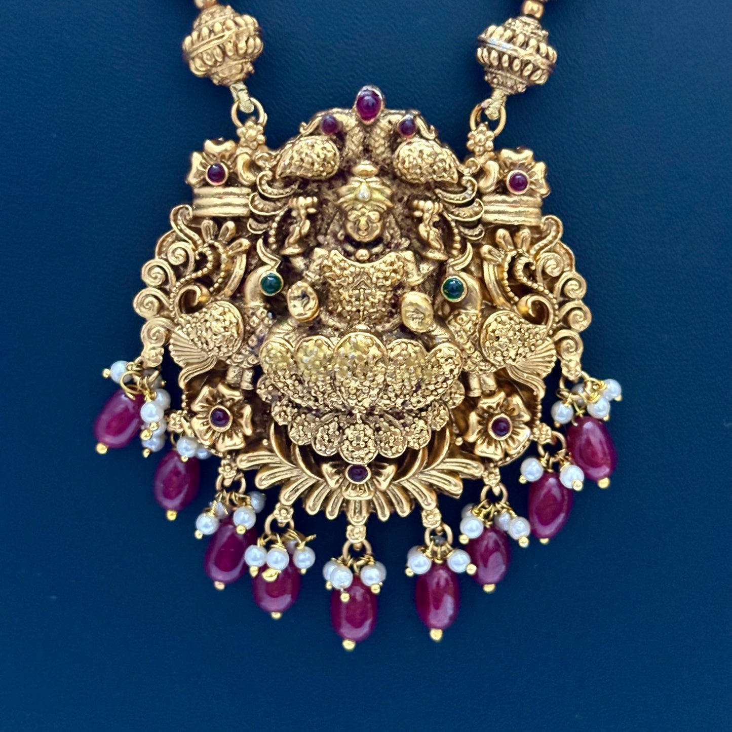 Antique Necklace Set Red N_0136