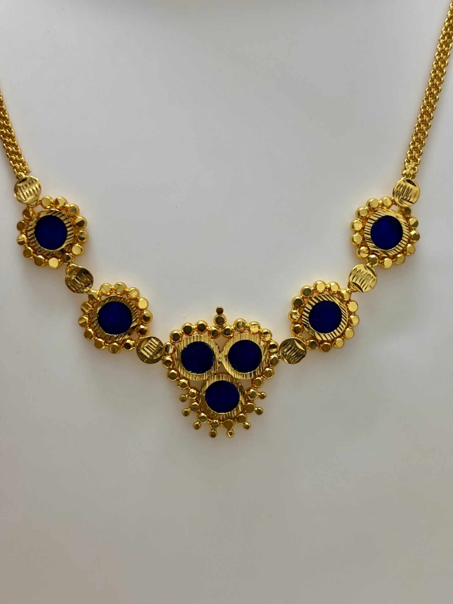 Traditional Blue Palakka Necklace N_0129