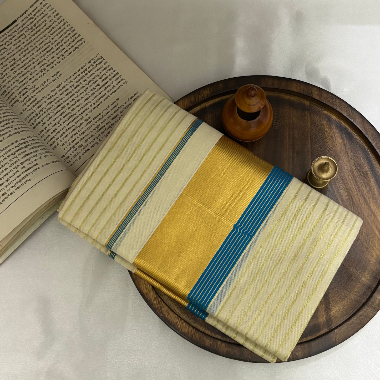 Kerala Set Mundu Cotton Blue 1374C