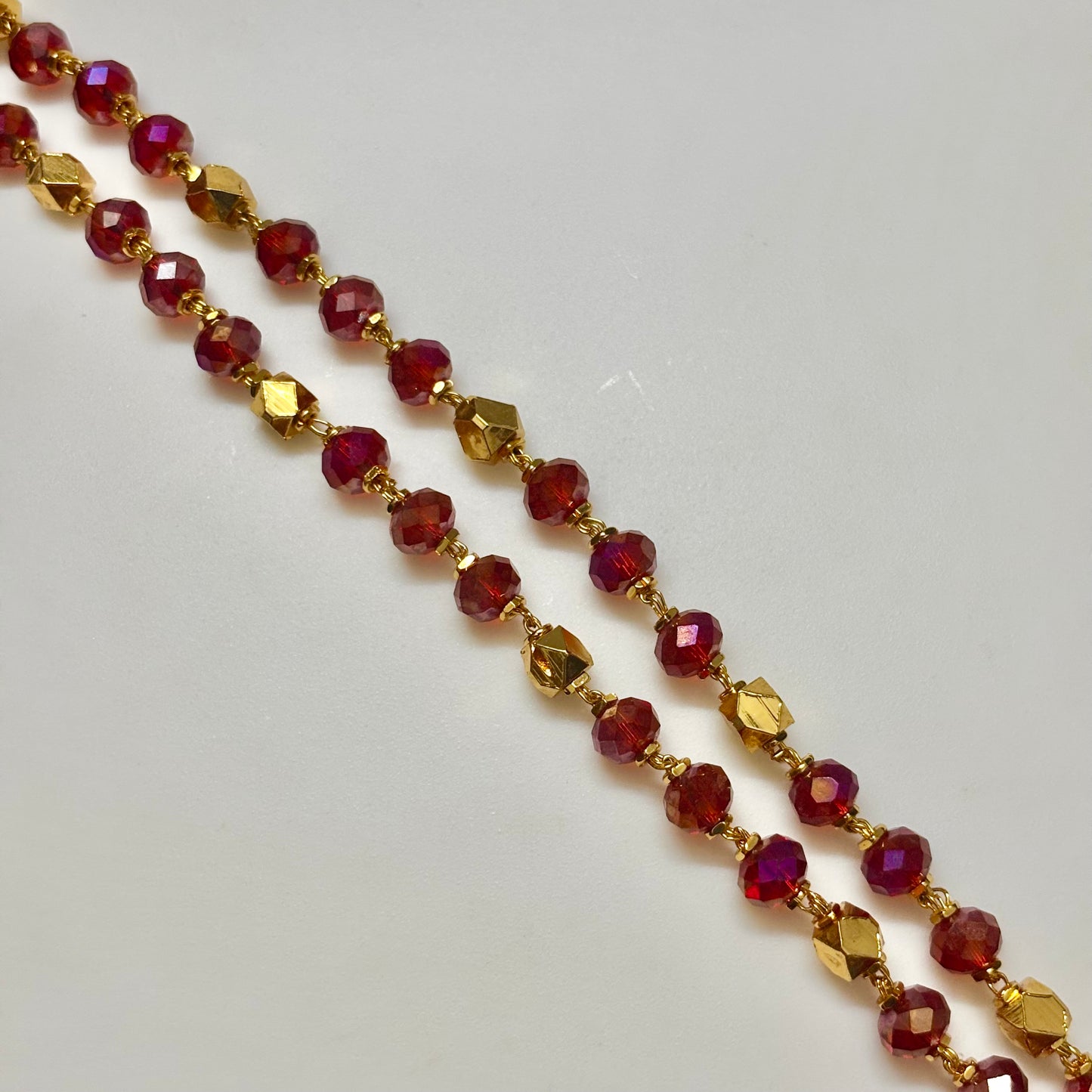 Single Layered Beads Red Chain C_0196
