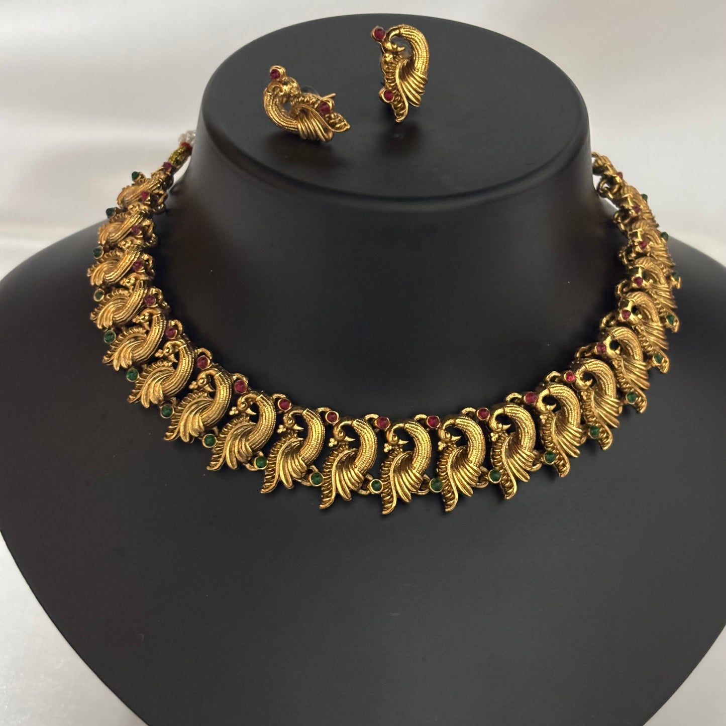 Peacock Design Antique Necklace Set N_0145
