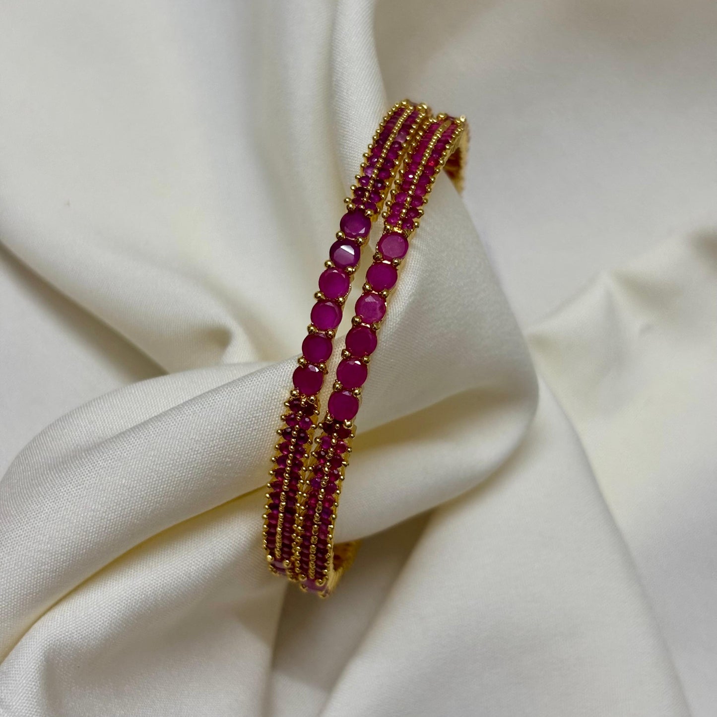 Ruby Stone Bangles (Set of 2) B_0109