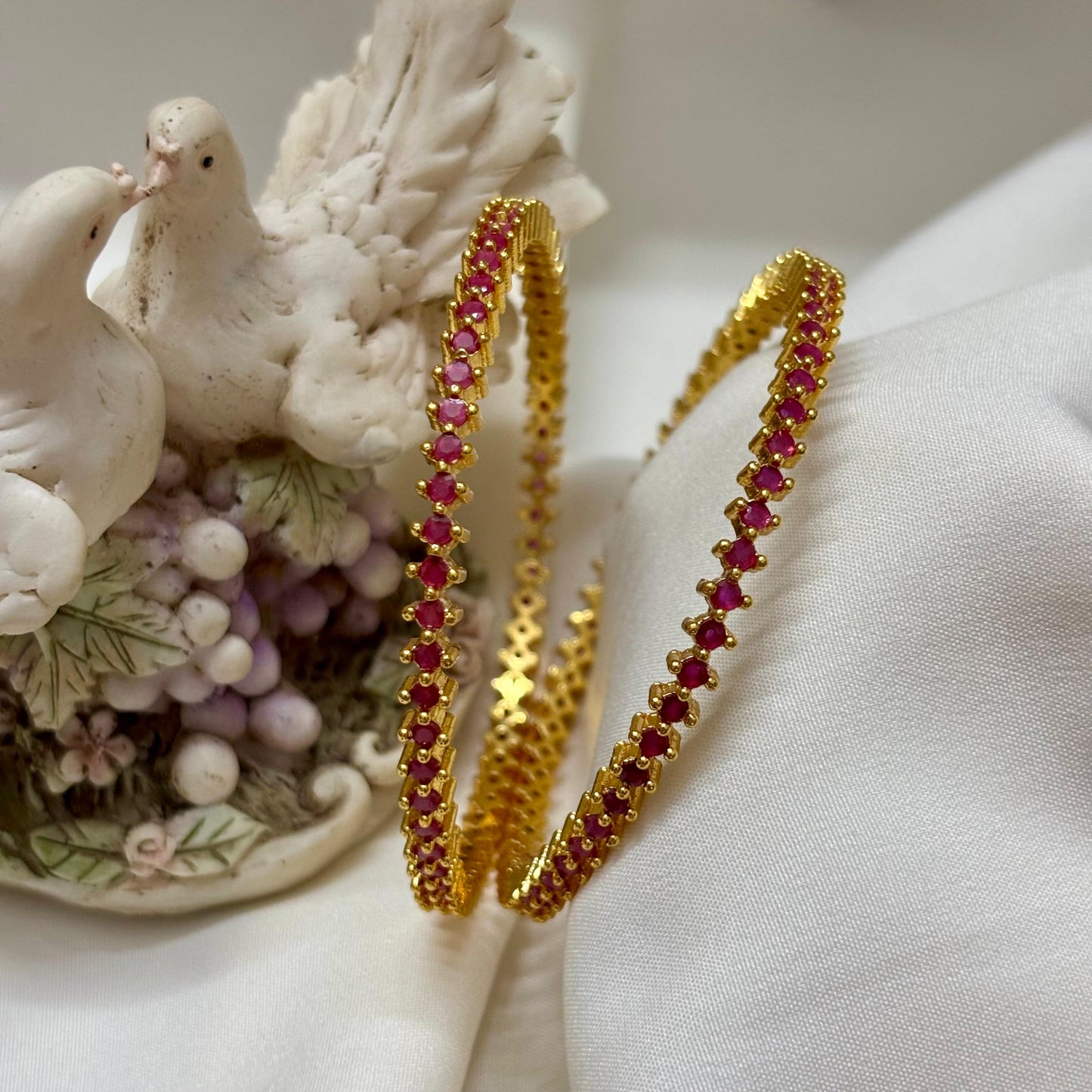 Ruby Stone Bangles (Set of 2) B_0110
