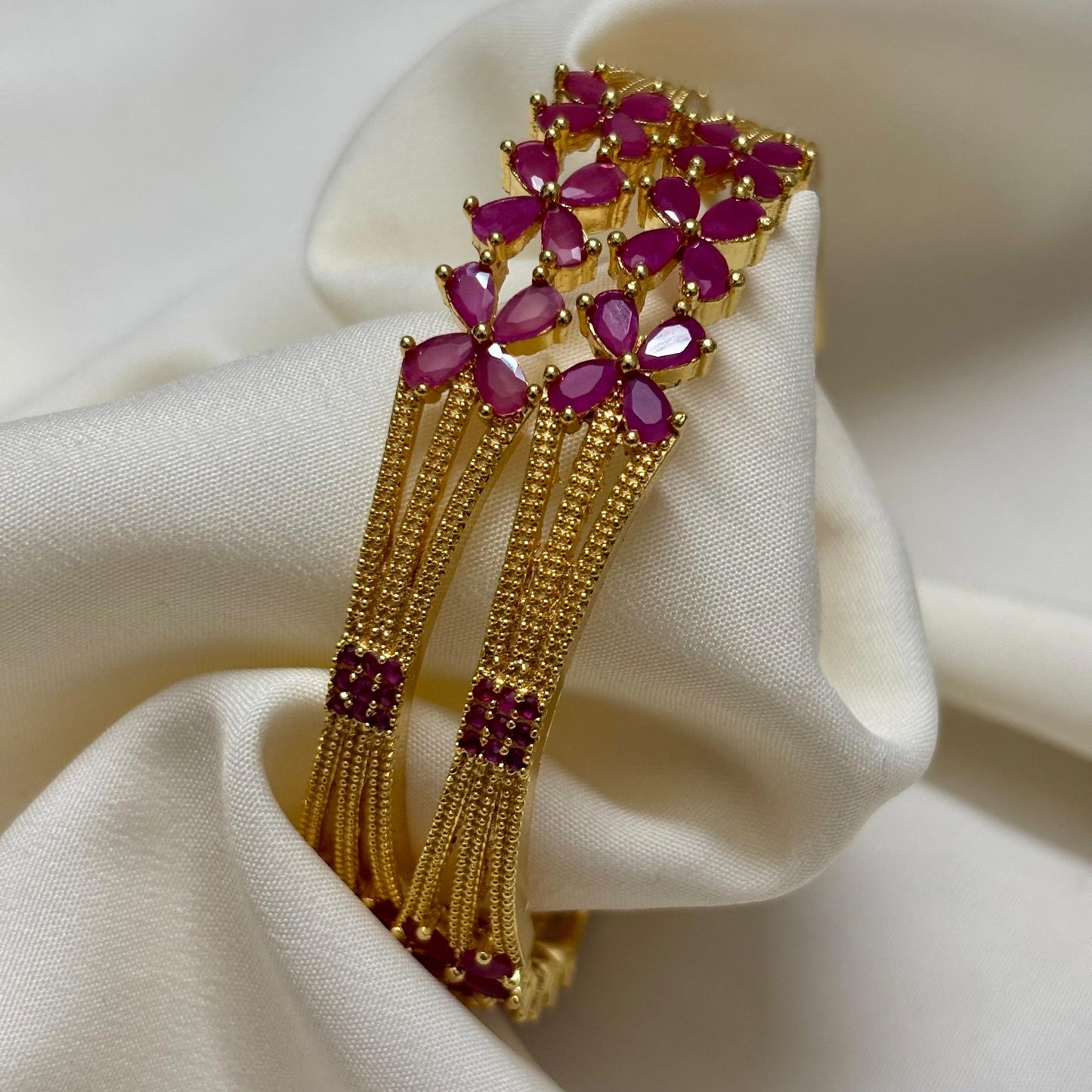 Ruby Stone Bangles (Set of 2) B_0113