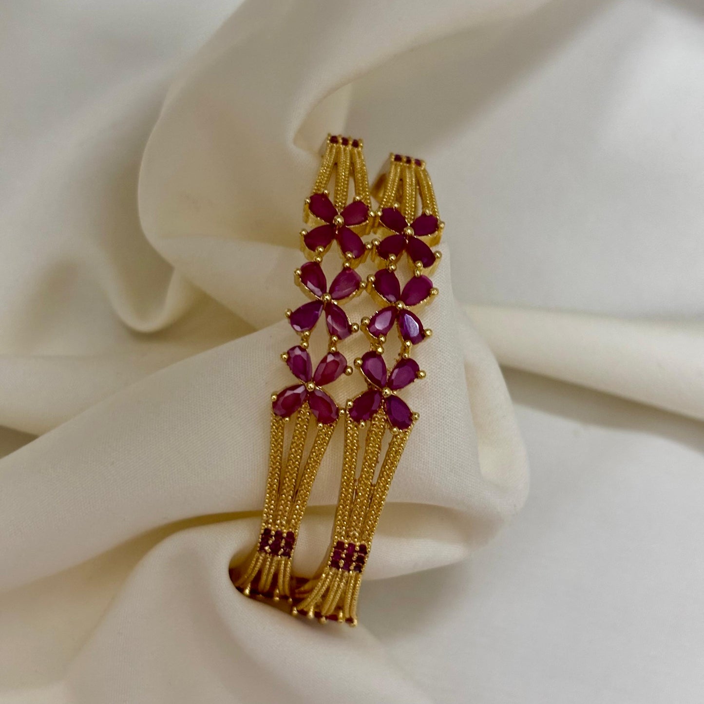 Ruby Stone Bangles (Set of 2) B_0113