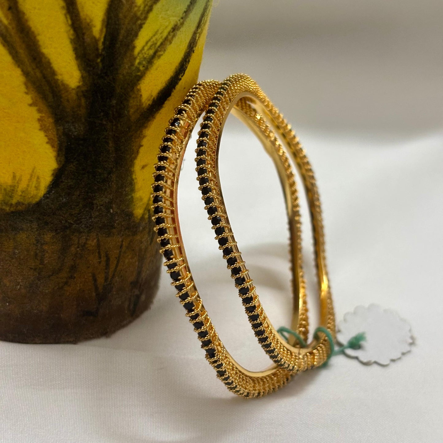 Black ZigZag Bangles (Set of 2) B_0114