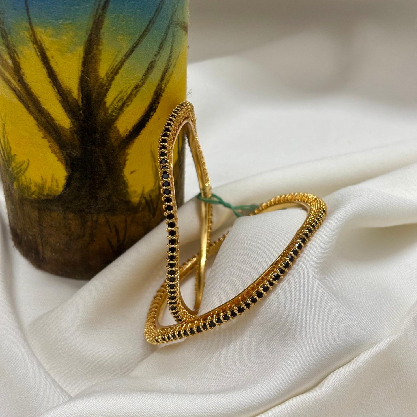 Black ZigZag Bangles (Set of 2) B_0114