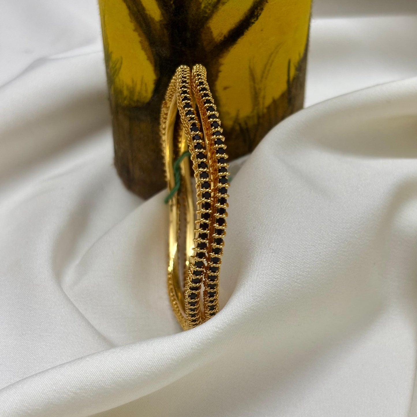 Black ZigZag Bangles (Set of 2) B_0114