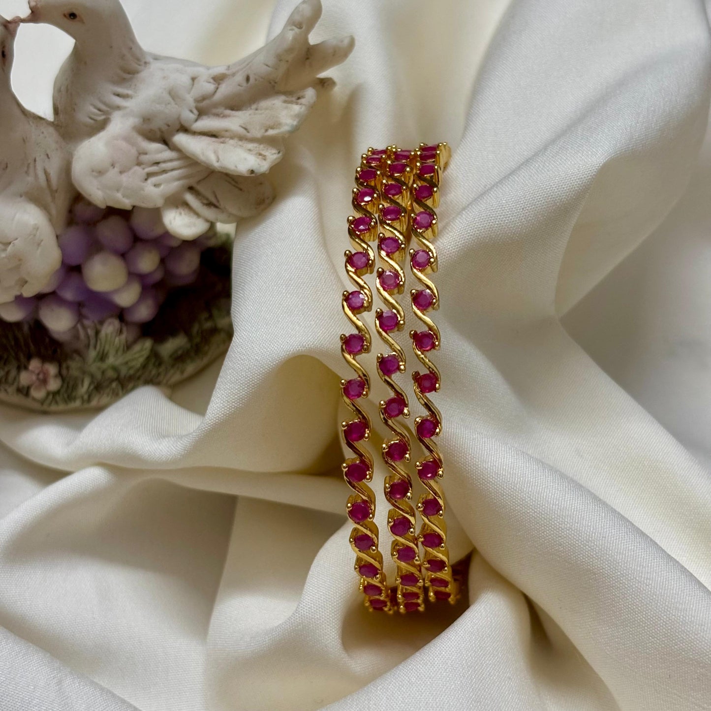 AD Stone Bangles ( Set of 2 ) B_0122