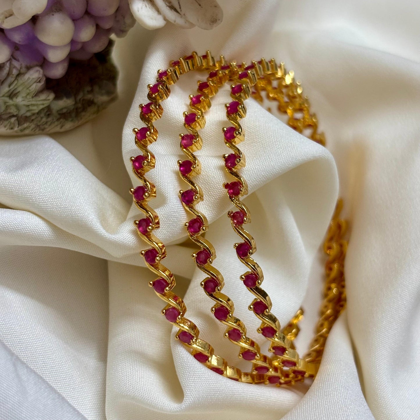 AD Stone Bangles ( Set of 2 ) B_0122