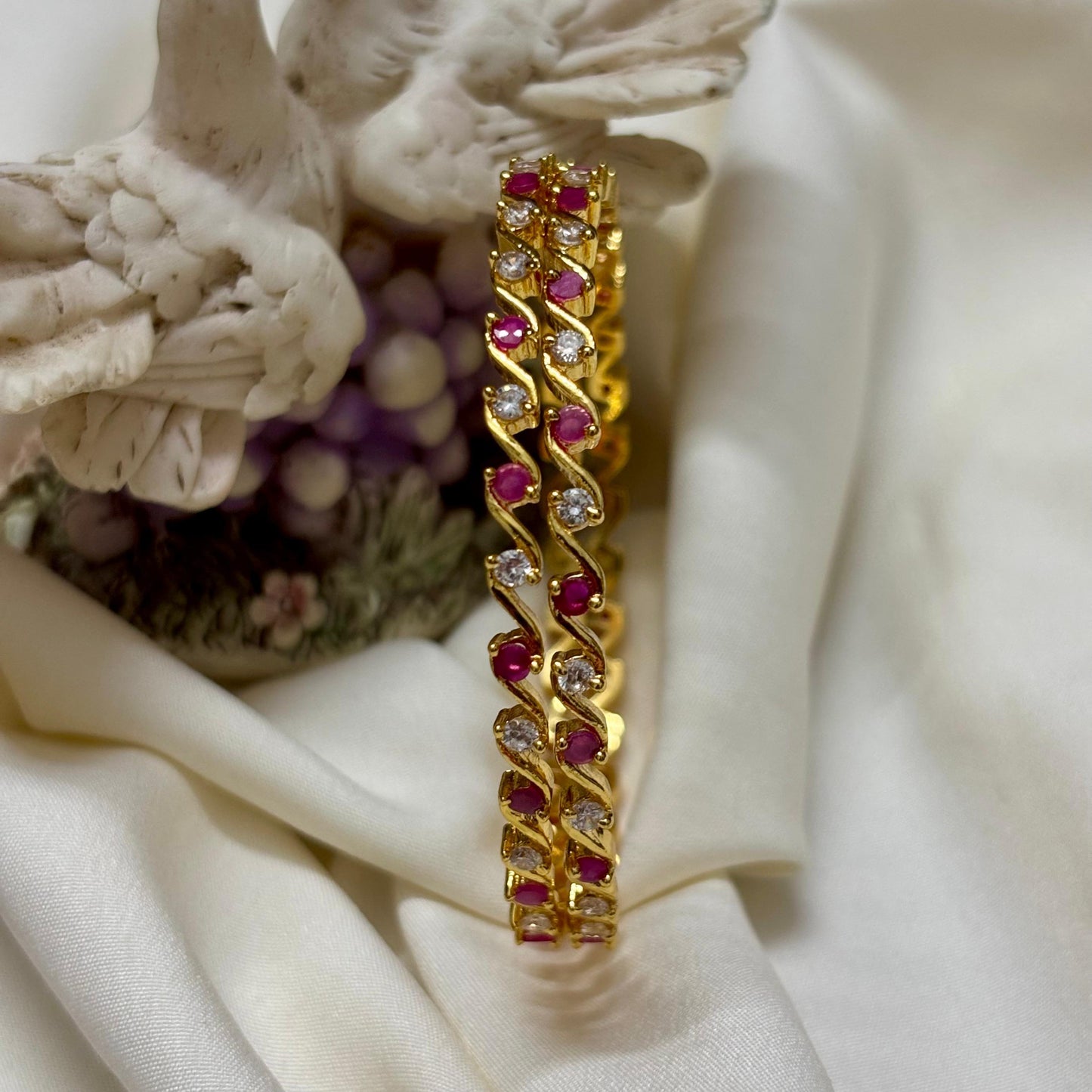 AD Stone Bangles ( Set of 2 ) B_0122