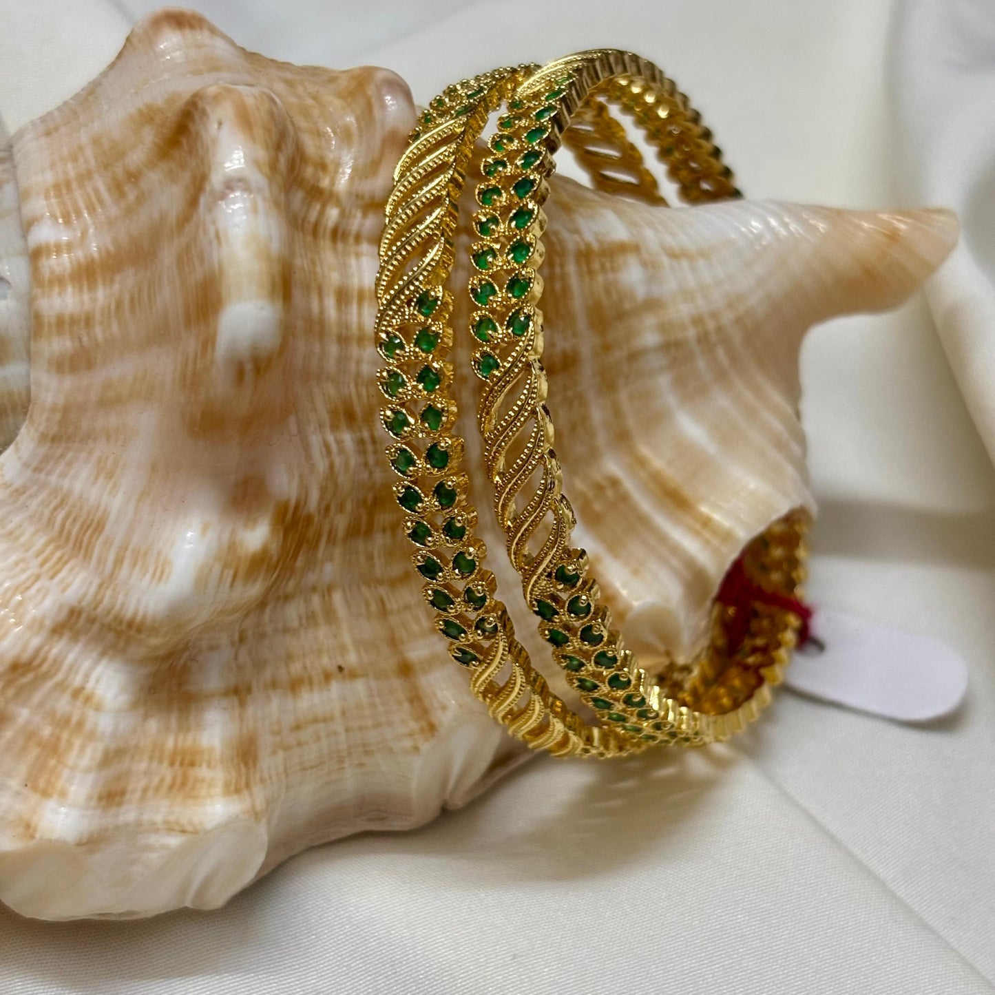 Green Leafy Bangles ( Set Of 2 ) B_0123