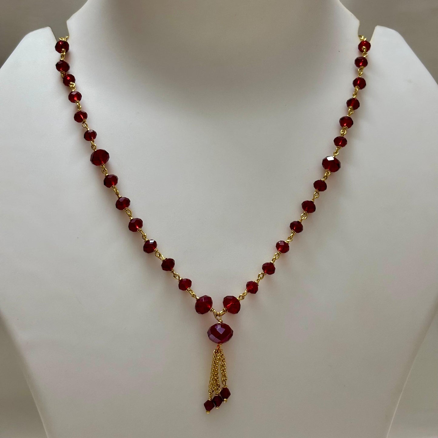 Beads Chain Single Layered Red C_0156