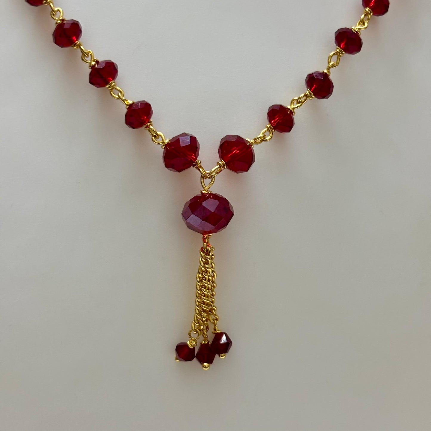 Beads Chain Single Layered Red C_0156