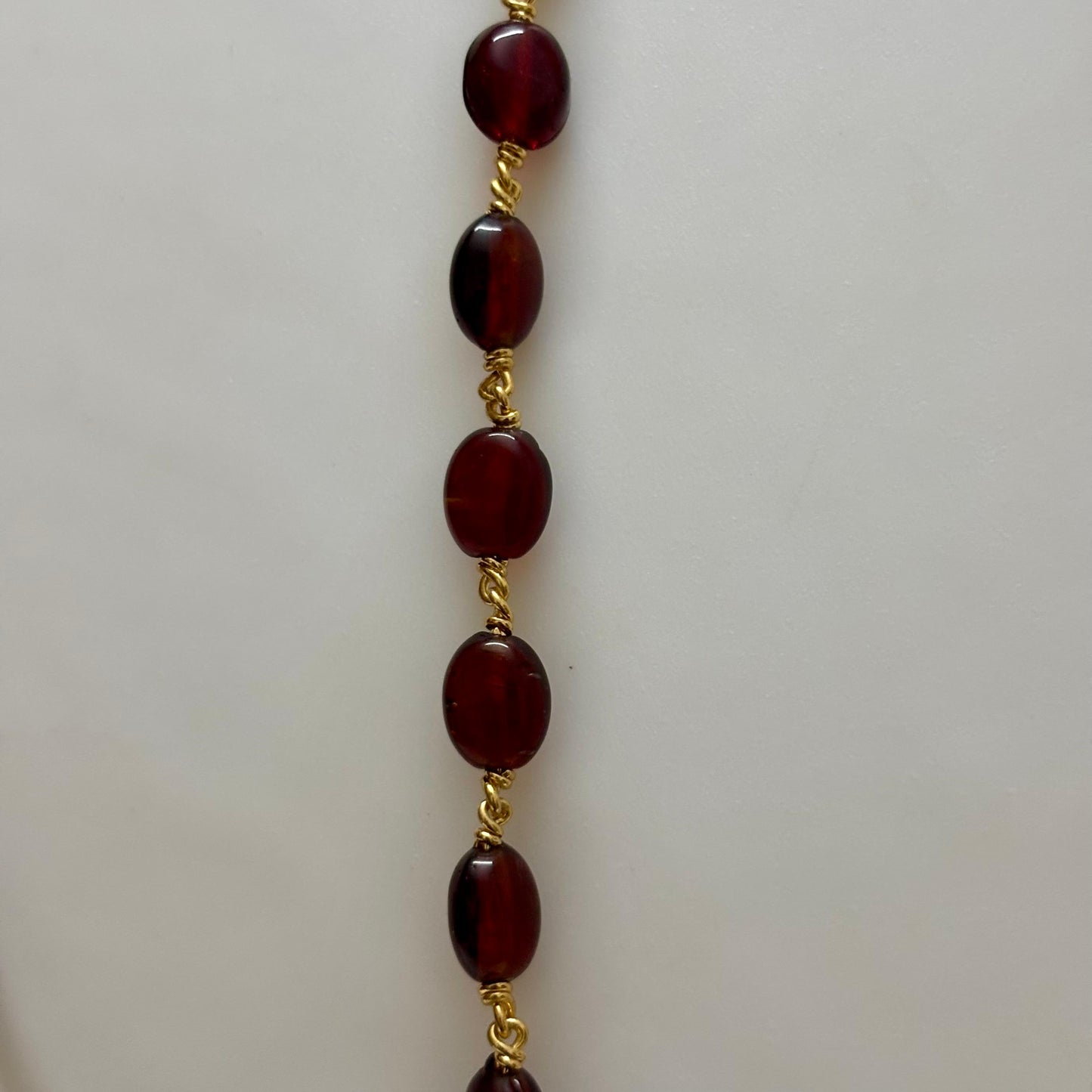Beads Chain Single Layered Maroon 24 inch C_0157
