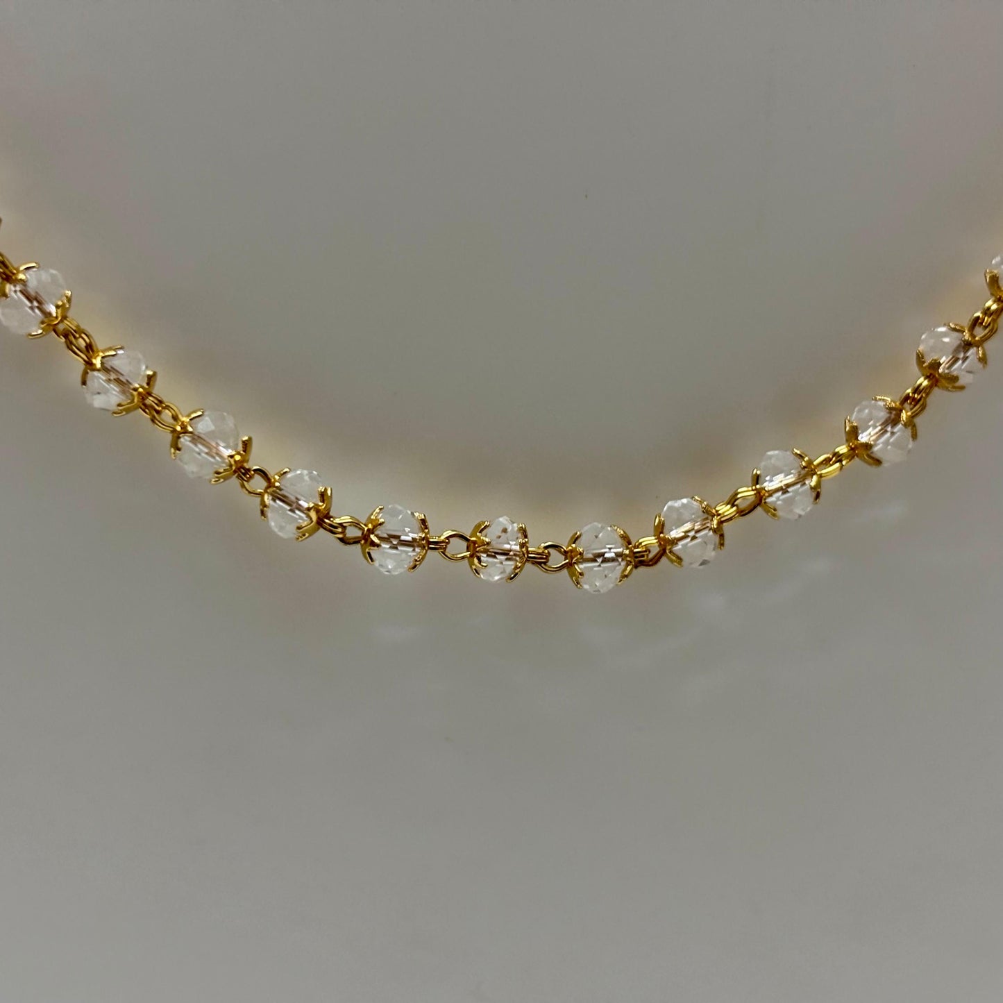 Beads Chain Single Layered White 24 inch C_0160