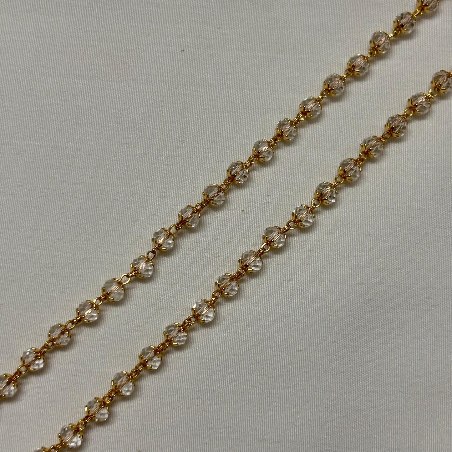 Beads Chain Single Layered White 24 inch C_0160