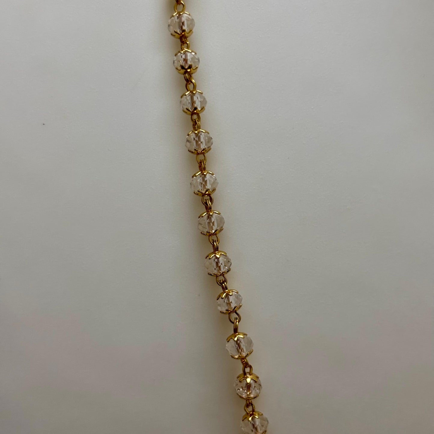 Beads Chain Single Layered White 24 inch C_0160