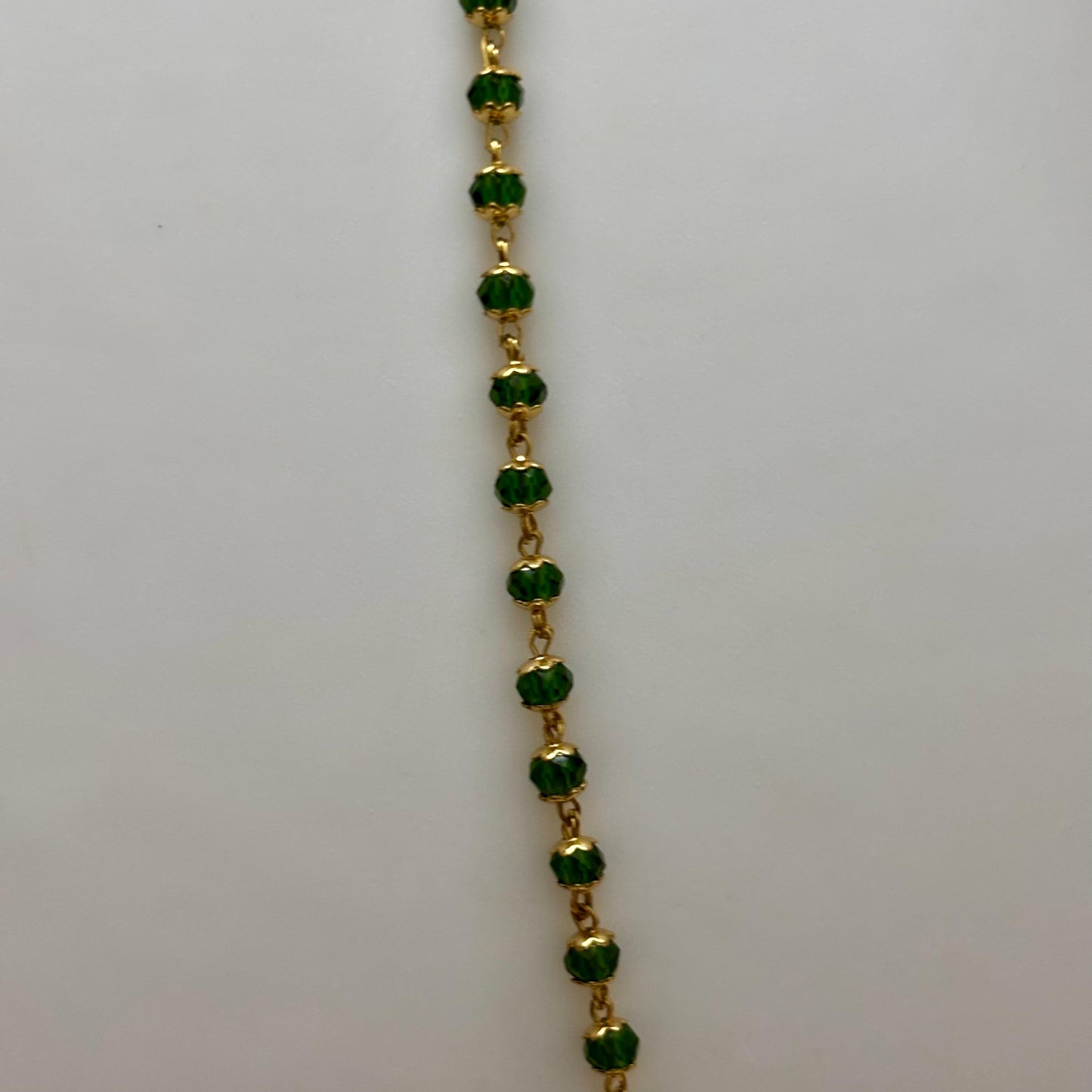 Beads Chain Single Layered Green 24 inch C_0162