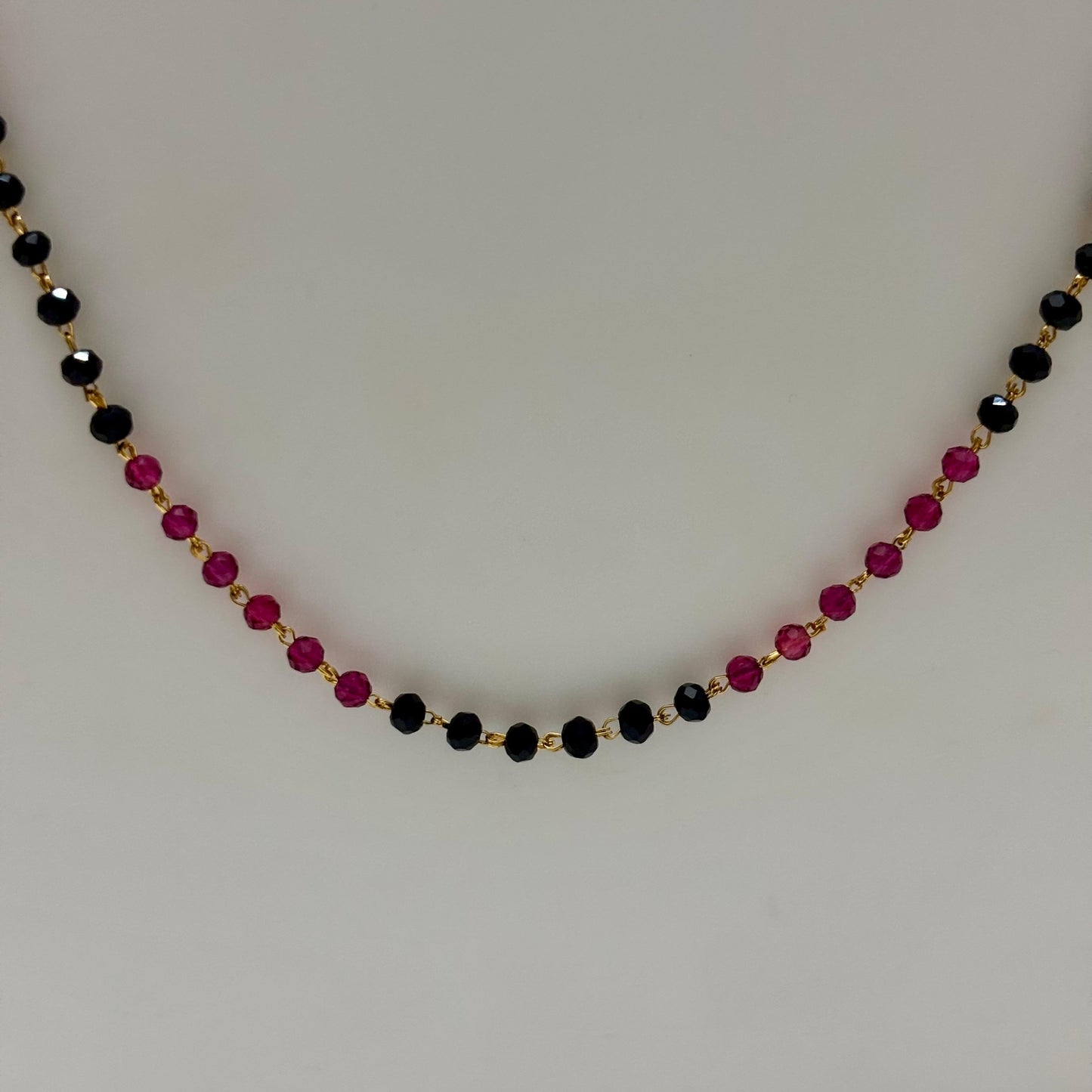 Beads Chain Single Layered Ruby Green 24 inch C_0163