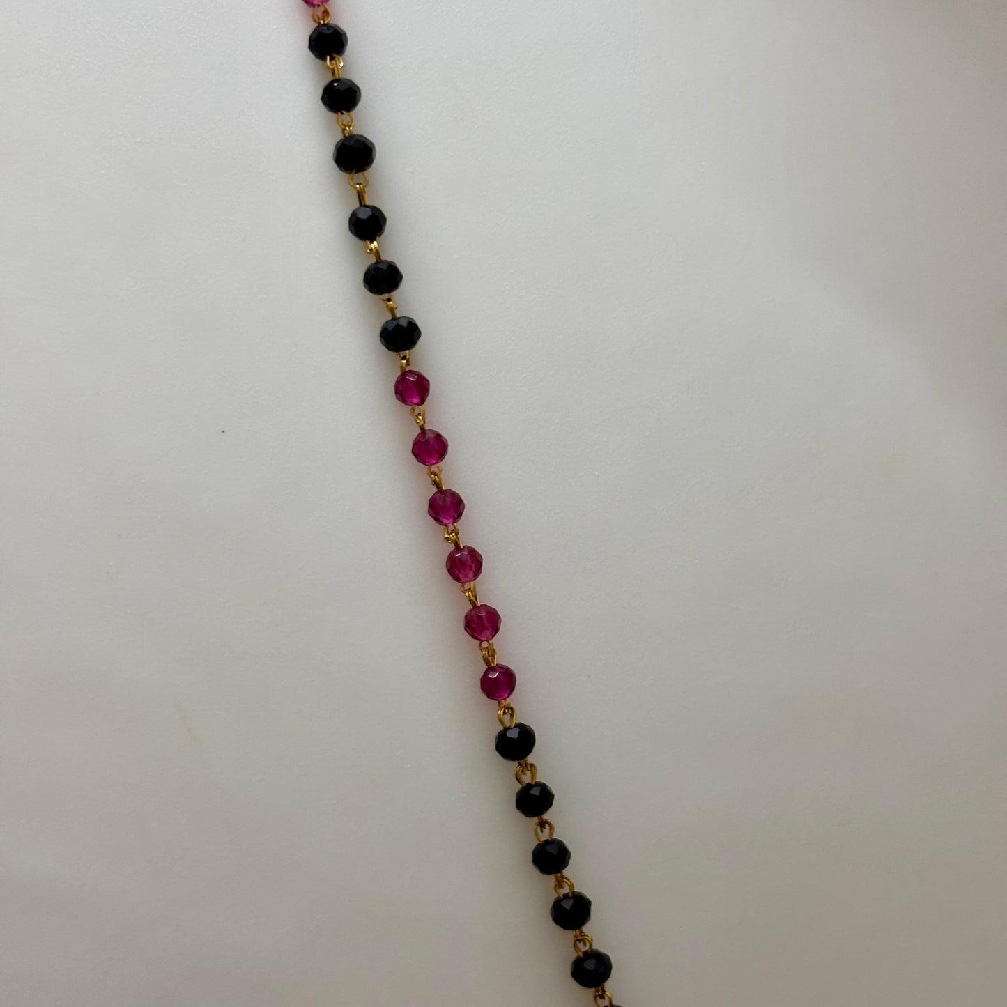 Beads Chain Single Layered Ruby Green 24 inch C_0163