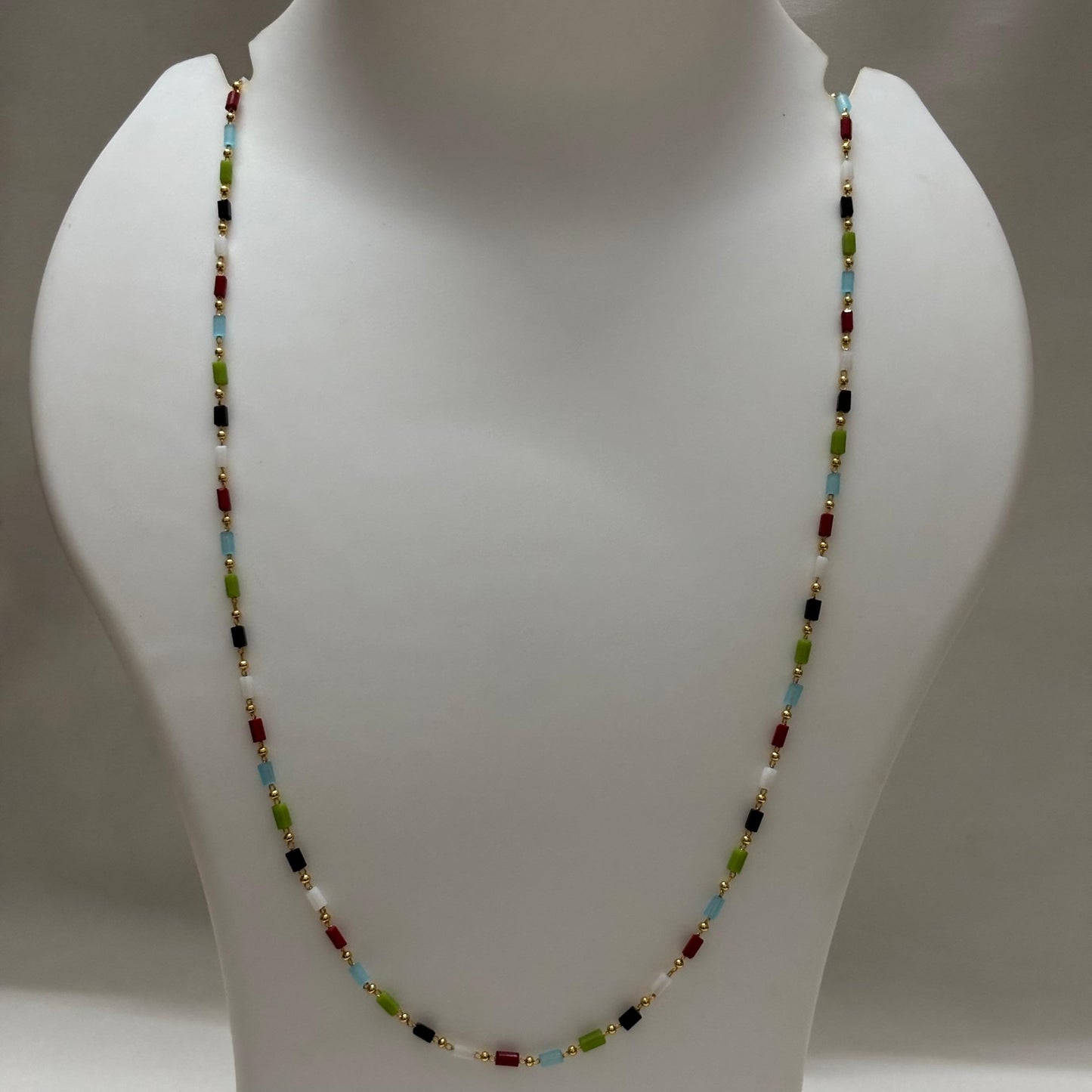 Beads Chain Single Layered Multi Colour 24 inch C_0165