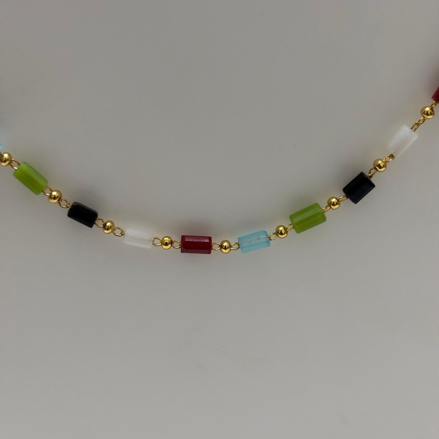 Beads Chain Single Layered Multi Colour 24 inch C_0165