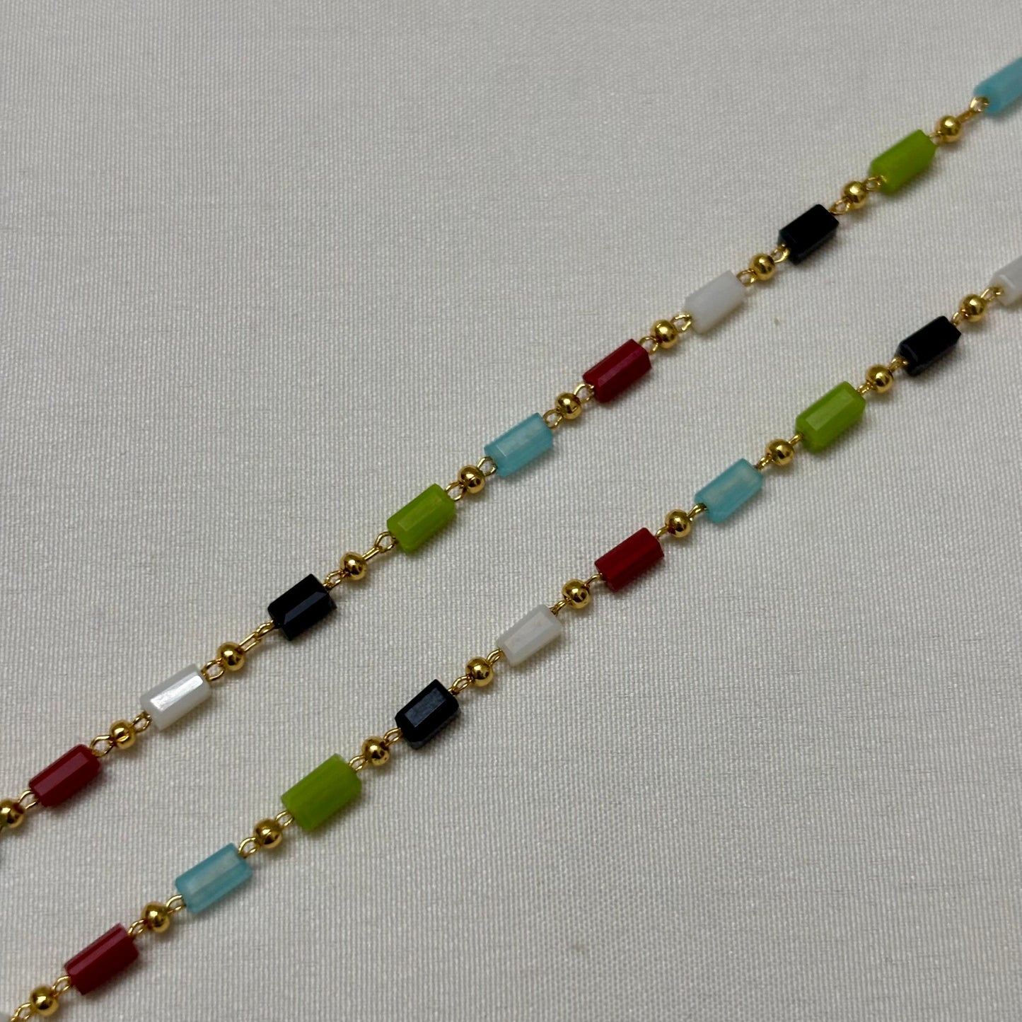 Beads Chain Single Layered Multi Colour 24 inch C_0165