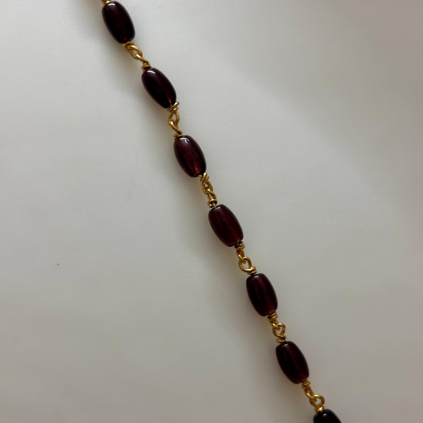 Beads Chain Single Layered Maroon 24 inch C_0167