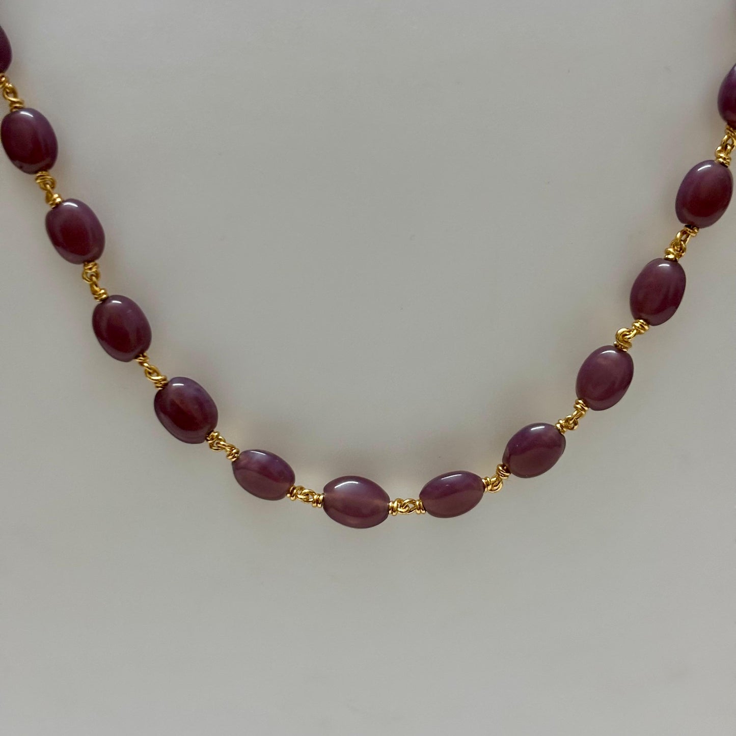 Beads Chain Single Layered Purple 24 inch C_0169