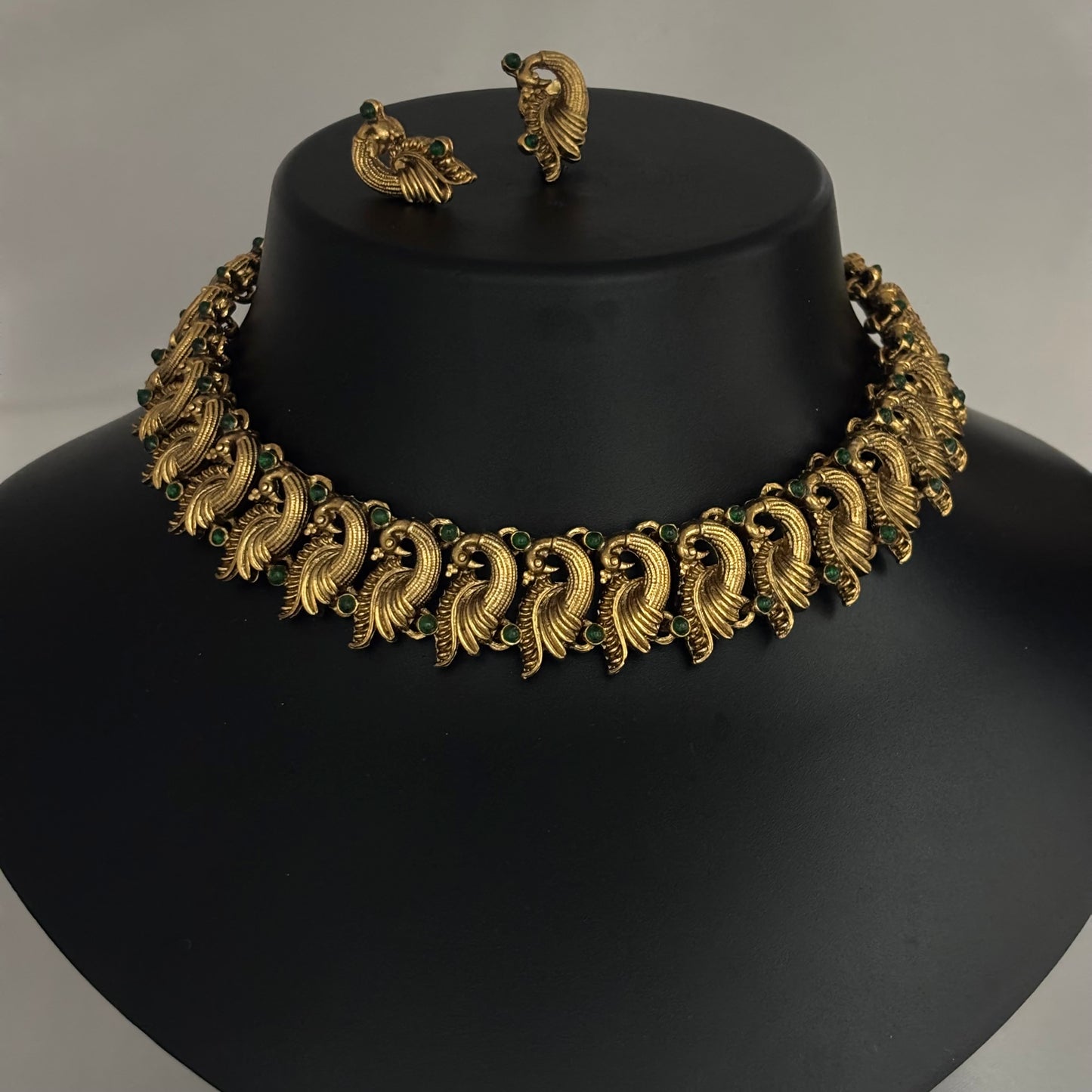 Peacock Design Antique Necklace Set N_0145