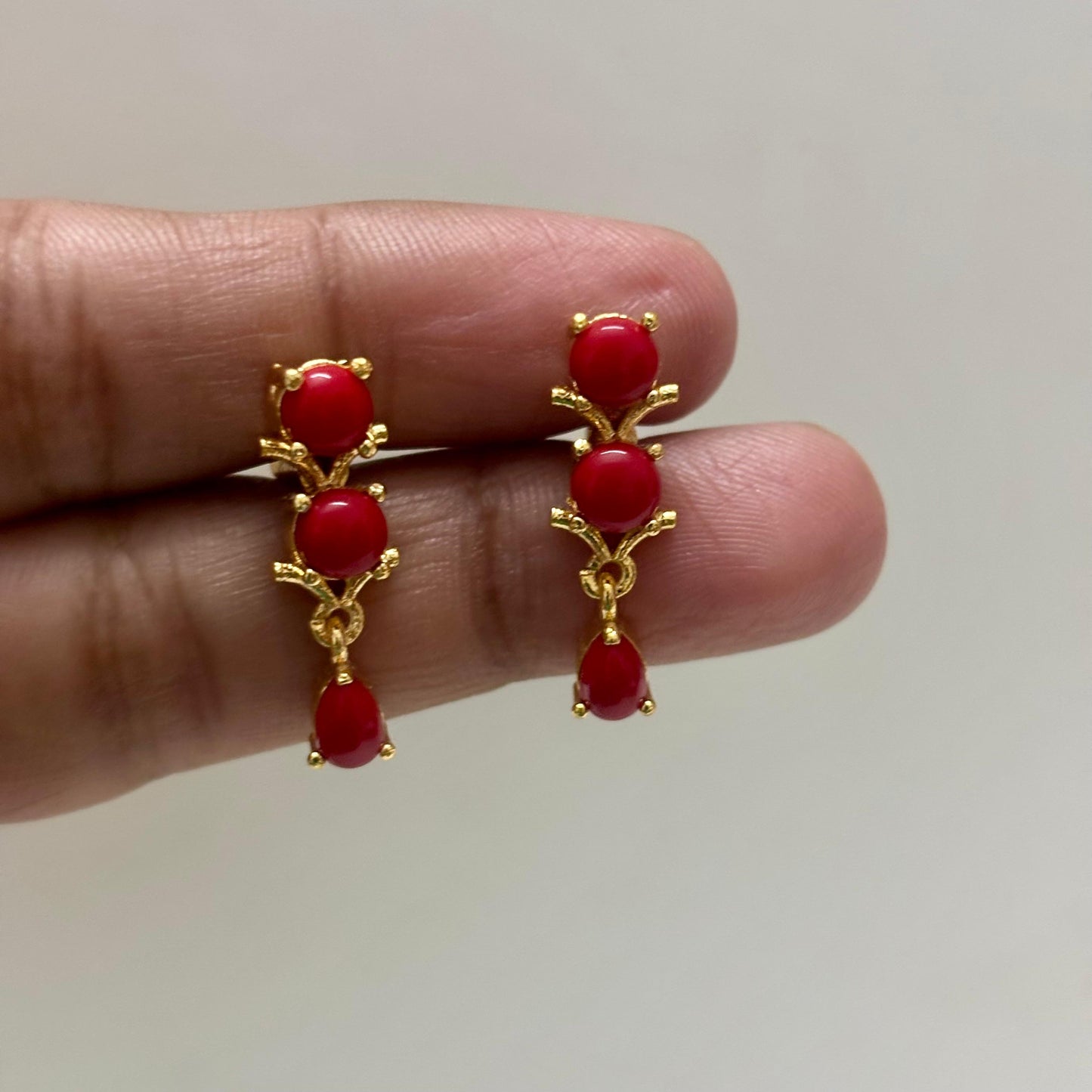 Coral Red Necklace Set N_0113