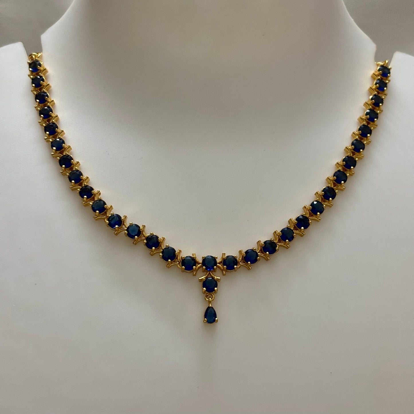 Blue Stone Necklace Set N_0114