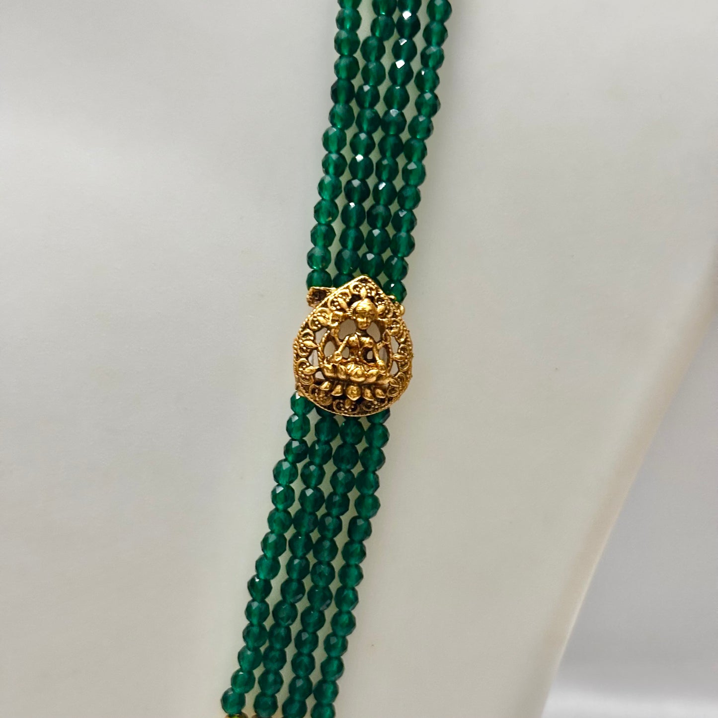 Multilayered Beads Necklace Set Green N_0152