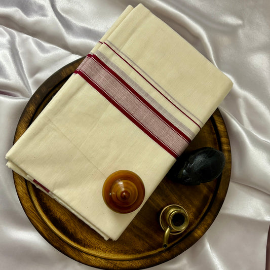 Dhothi cotton 2185K_Maroon