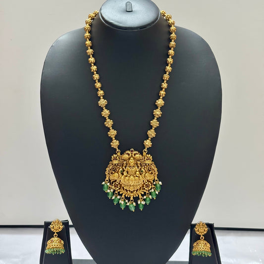 Antique Necklace Set Green N_0136