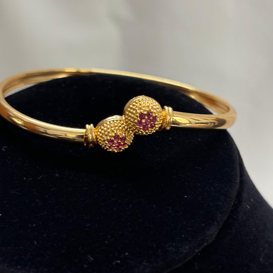 Round Stone Adjustable Bangle JB004