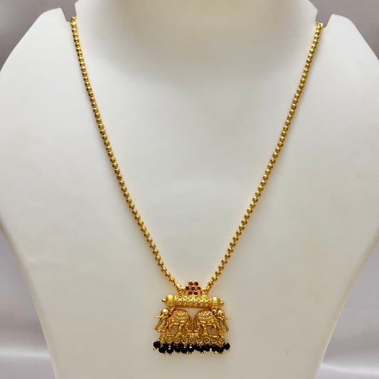 Elephant Pendant Chain Black C_0183