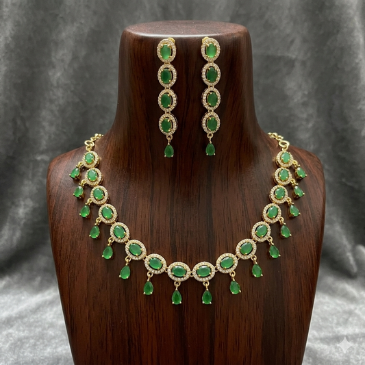 Designer Emerald Necklace Set N_0157