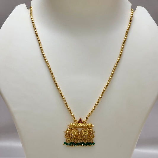 Elephant Pendant Chain Green C_0184
