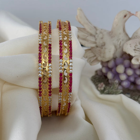 AD Stone Bangles ( Set of 2 ) B_0135
