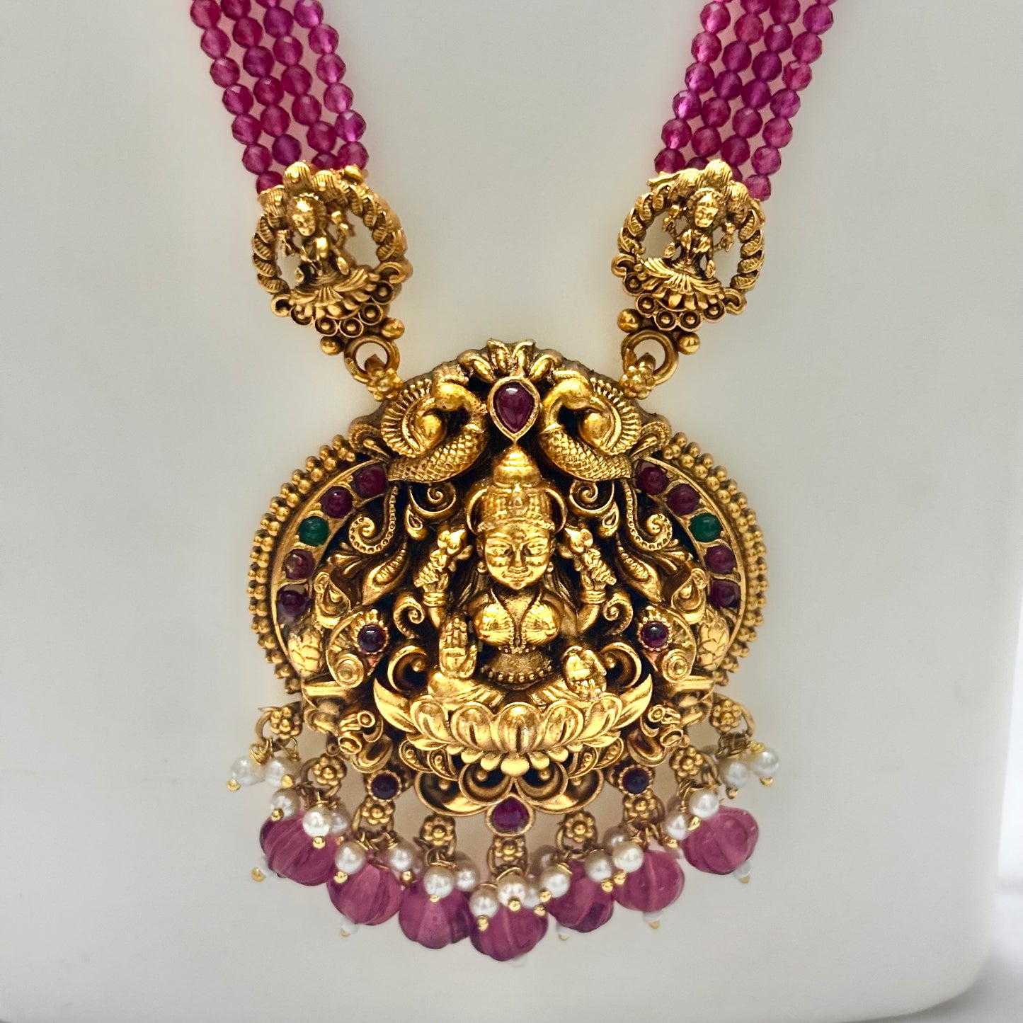 Multilayered Beads Necklace Set Ruby N_0152