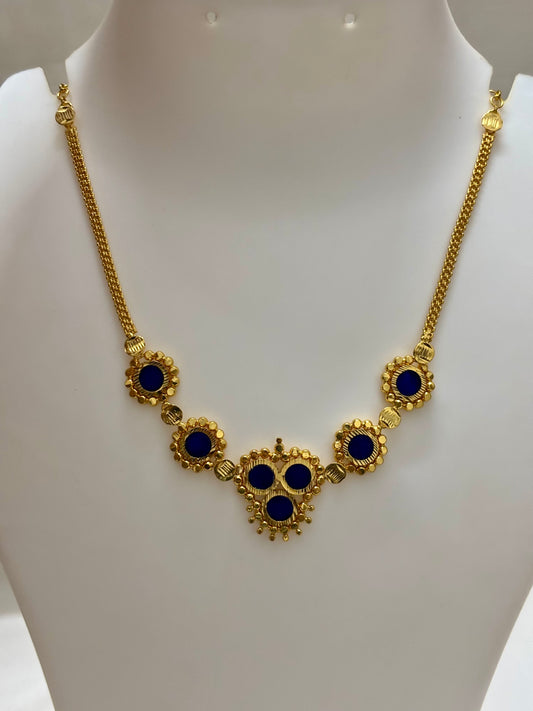Traditional Blue Palakka Necklace N_0129