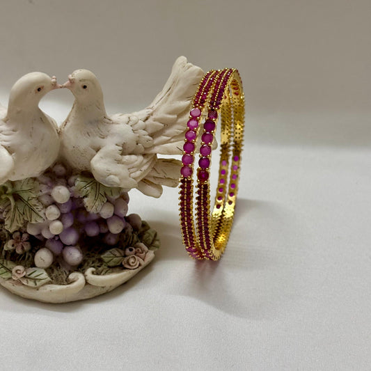 Ruby Stone Bangles (Set of 2) B_0109
