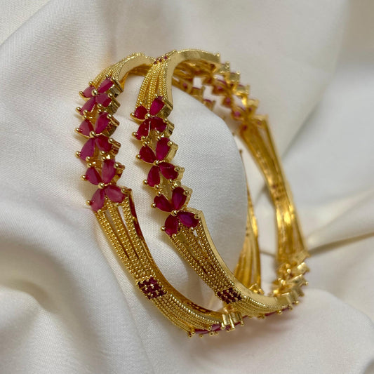 Ruby Stone Bangles (Set of 2) B_0113