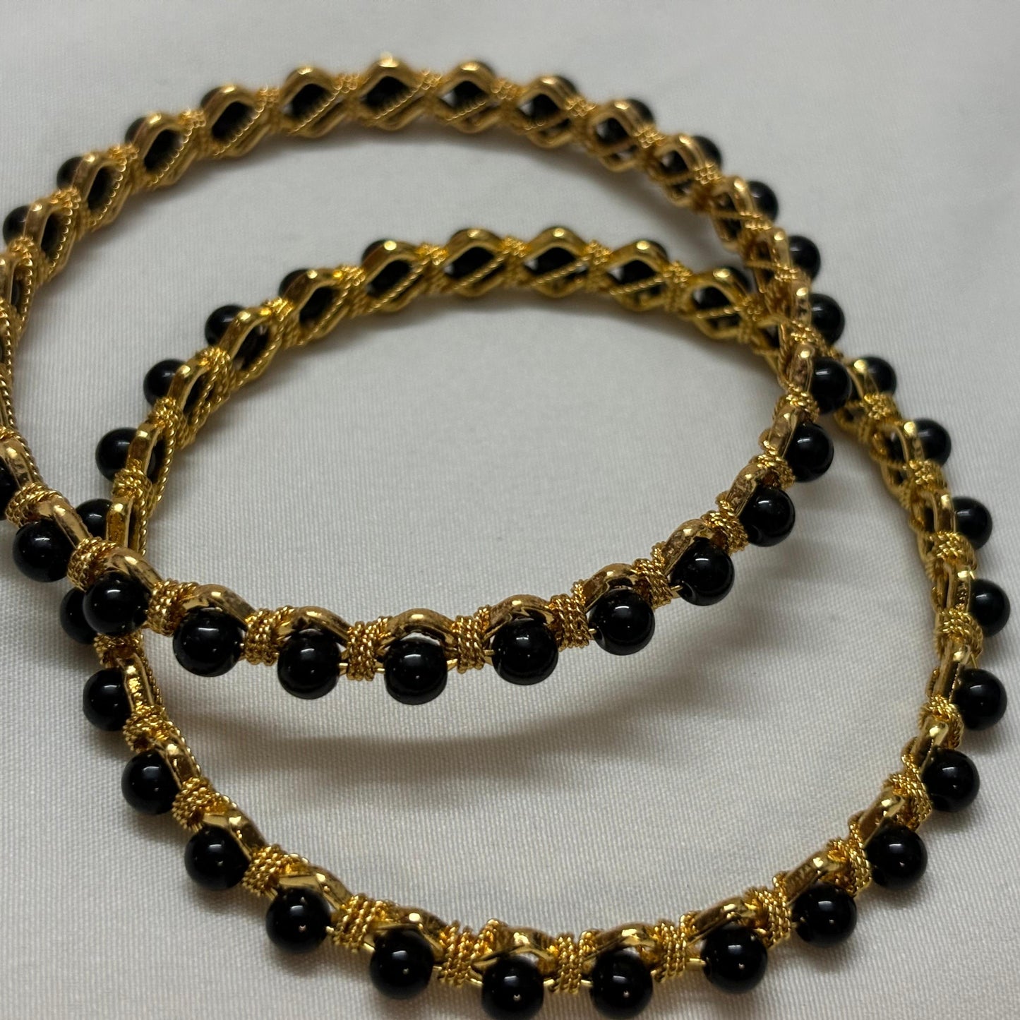 Black Bead Bangle JB020  JB021 (Single Piece)