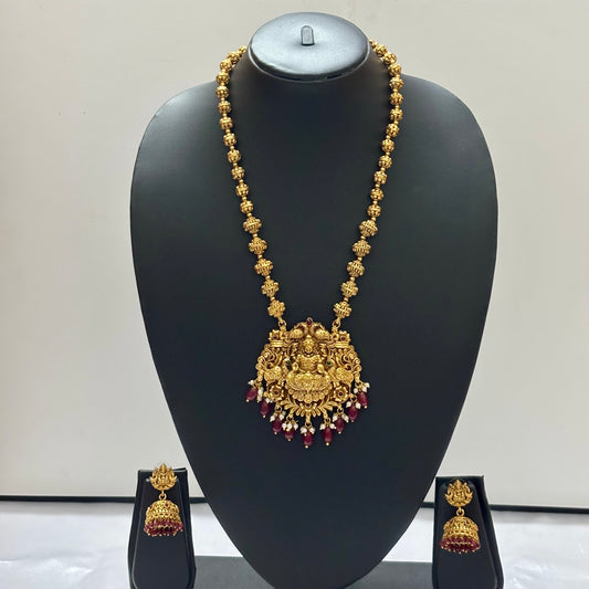 Antique Necklace Set Red N_0136