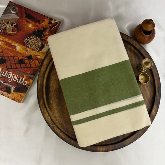 Kerala Set Mundu Cotton Green 1113