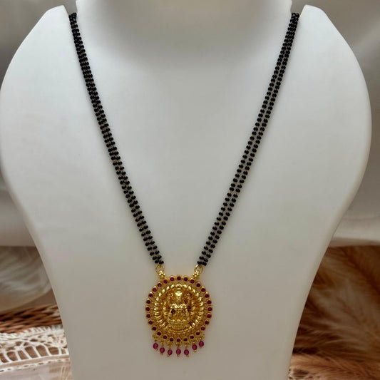 Traditional Lakshmi Pendant Karimani Chain C_0110