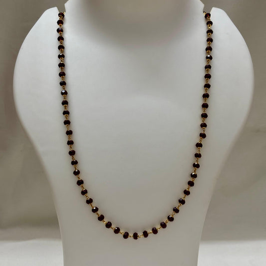 Beads Chain Single Layered Brown 24 inch C_0154